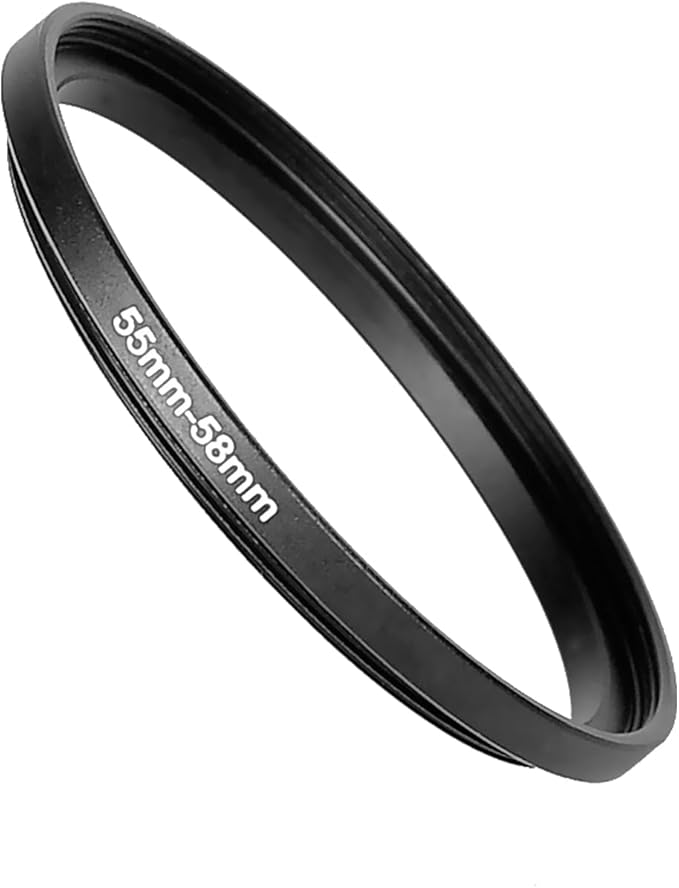 Step Up Rings for Filters 55mm to 58mm Stepping Camera Lens Filter Metal Step Up Lens Filter Adapter Ring for All Brands UV, ND, CPL