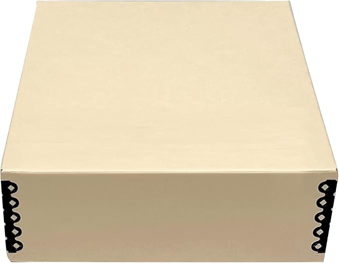 Golden State Art, Archival Storage Box, Acid-Free Drop Front Museum Box with Metal Edge for Storing Artwork Photos Documents Prints Arts And Crafts (Tan-9.25x11.75x3 Inches)