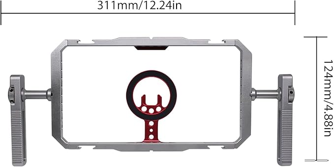 Mobile Phone Cage, Aluminum Alloy Smartphone Video Rig with 4 Cold Shoe Mounts and 28 1/4 Thread Holes, for Vlog Live Streaming and Professional Video Creation