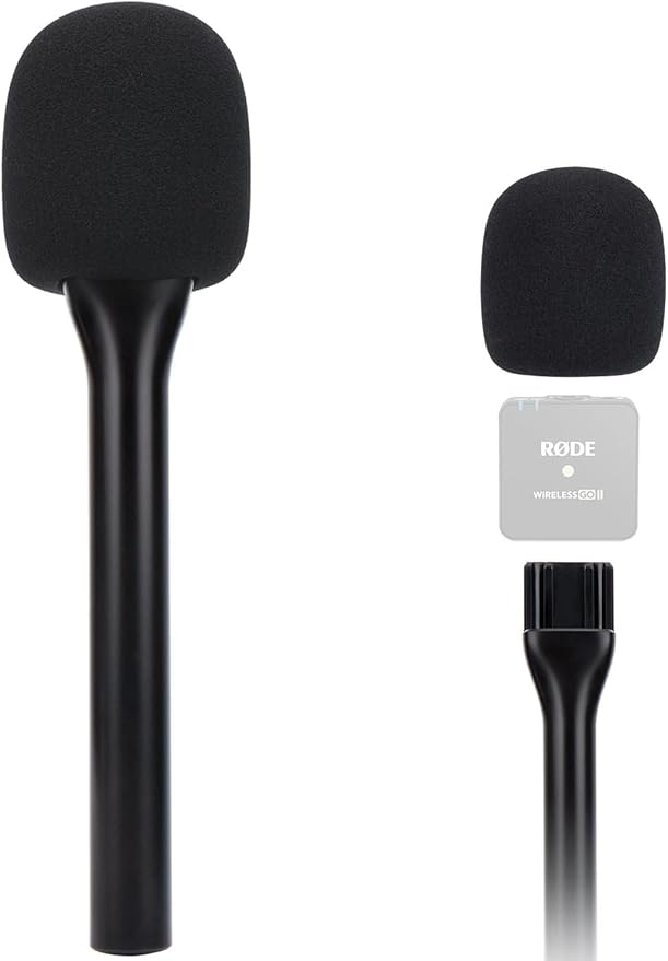 Rode Handheld Wireless Mic Stand with Pop Filter, Holder for Wireless Go 2/Pro, Interview Microphone Adapter for Go/ME