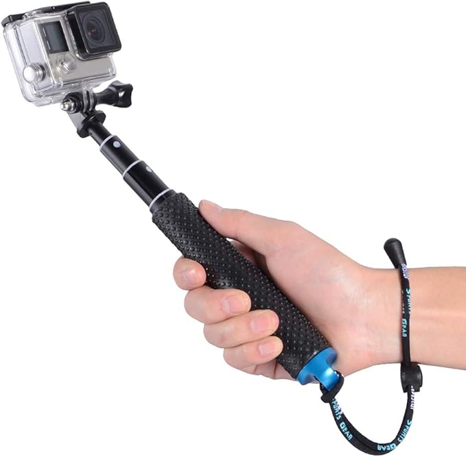 19” Short Extension Selfie Stick Compact Handle Grip Adjustable Waterproof Monopod Pole Compatible with GoPro Hero 13 12 11 10 9 8 7 6 5 AKASO DJI Osmo Action Camera(Mini Size)