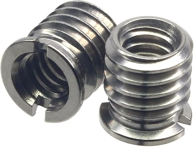 Stainless Steel 1/4"-20 Female to 3/8"-16 Male Convert Screw Adapter 2 Pieces 10.5mm Height