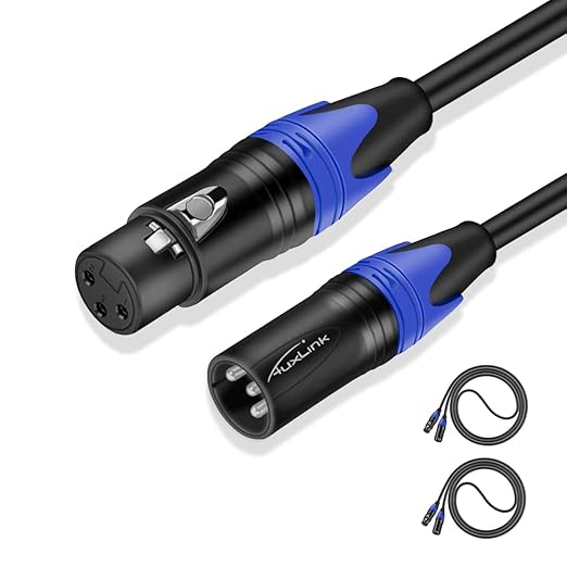 XLR Cable 6ft 2 Pack, XLR Microphone Cable Male to Female, Balanced XLR Cable Suitable for Preambles, Speaker Systems, Radio Station and More
