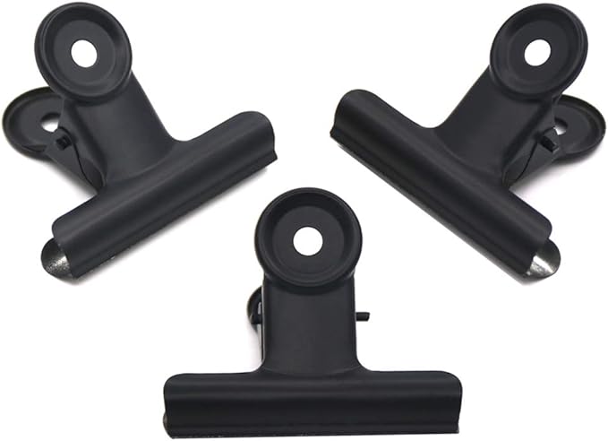 Coideal Black Bulldog Paper Clips 2 Inch, 20 Pack Large Metal Hinge Clips Binder Bull Clip Clamps for Food Bags, Pictures Photos, Art Crafts, Office Supply (50mm)