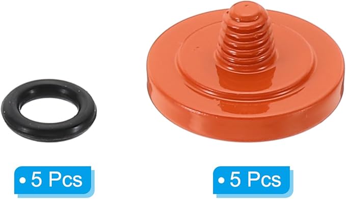 PATIKIL Camera Shutter Button, 5 Pack Soft Shutter Release Button Pure Copper Camera Button Concave Suitable for Nikon for Fujifilm for Leica DSLR/SLR Camera, Orange