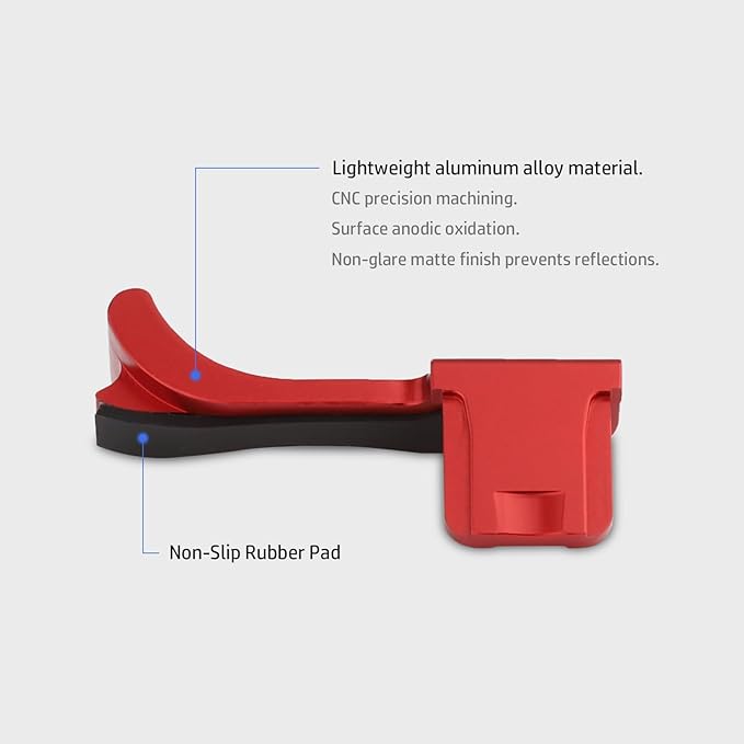 Haoge THB-M24R Metal Hot Shoe Thumb Up Rest Hand Grip for Leica M Typ240 M240, M-P Typ 240 M240P, M Typ262 M262, M-D Typ 262 Camera Red