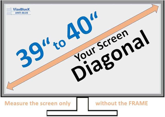 VizoBlueX 40 inch Blue Light and Damage TV Screen Protector. Protection Shield & Anti-Blue Light Filter Blocking UV for LCD LED 4K OLED QLED (35.3 x 20.5 inch)
