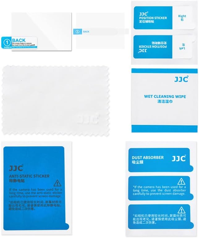 JJC (2 Pack) Fuji X half Screen Protector, 9H Ultra Clear Tempered Glass Protector Cover LCD Display Film with Secondary Sub LCD PET Soft Film, Anti-Fingerprint Anti-Scratch Water-resistant