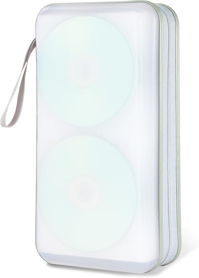 YILAG CD Case DVD Storage,100 Capacity DVD Cases Holder CD Storage Case Holders Plastic CD DVD Disc Case Storage Wallet Binder for Car Home Office Travel (1P Clear)