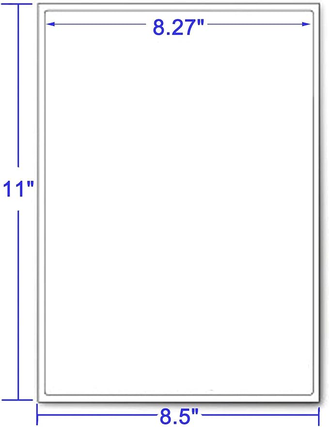 LabelMore 8.5 x 11 Full Sheet Sticker Label for Laser & Inkjet Printers, 2000 mailing Shipping Labels, White