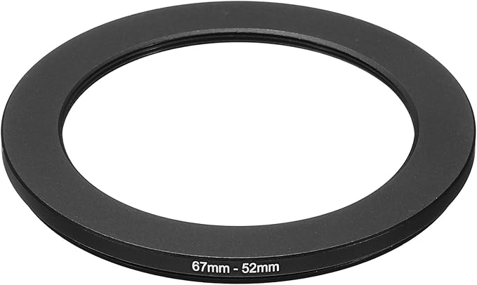 PATIKIL 67mm-52mm Metal Step Down Ring, Camera Lens Filter Adapter Ring Aluminum Filter Adapter Ring for Camera Lenses Hood, Black