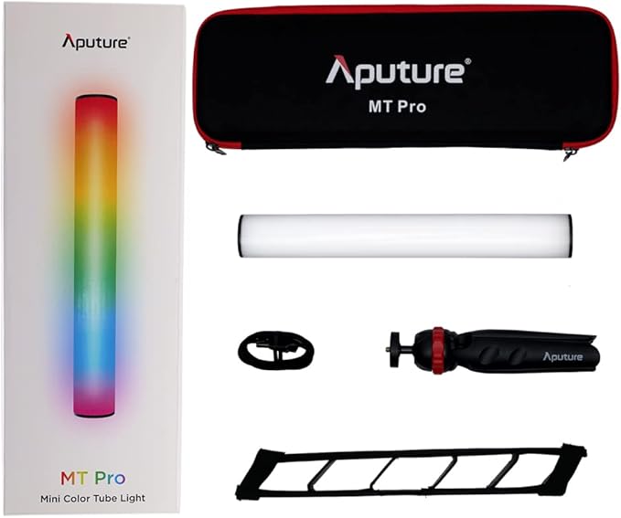 Aputure MT Pro Full-Color Mini LED Tube Light, 36 Pixels RGBWW Handheld Stick Photography,Support Magnetic Attraction,4200mAh Rechargeable Light Stick for Video Shooting,Vlog, YouTube, TikTok