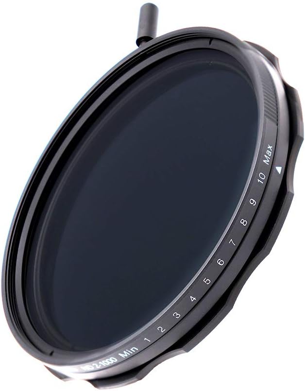 JONGSUN 72mm Variable ND Filter, S-Pro MRC 16 Layers Nano Coatings, More Than 10 Stop ND2-ND1000 Stepless Adjustment Graduated, Lens Cloth Kit,Camera Neutral Density Filter