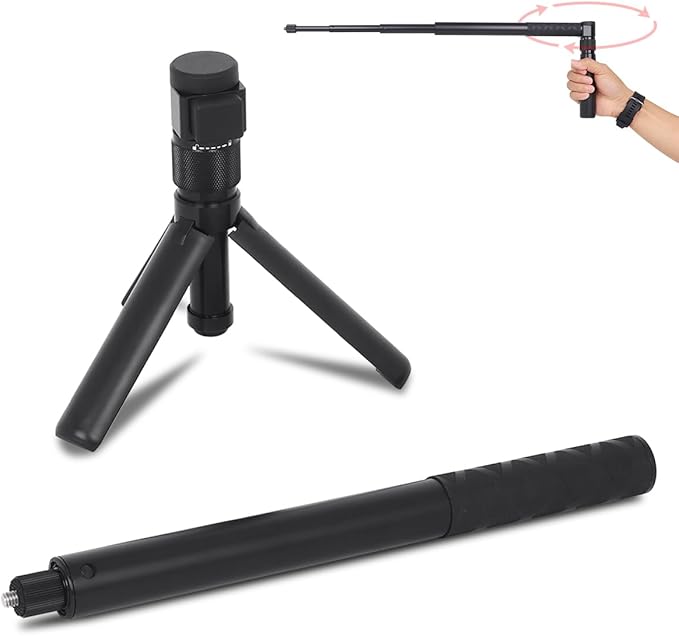 Handheld Invisible Selfie Stick Tripod 360° Rotating 11-45 in Compatible for Insta360 X3/ONE X2/RS/R/GO 3S Invisible Camera Stick Extendable Pole Aluminum Anti Shake Bracket Accessories