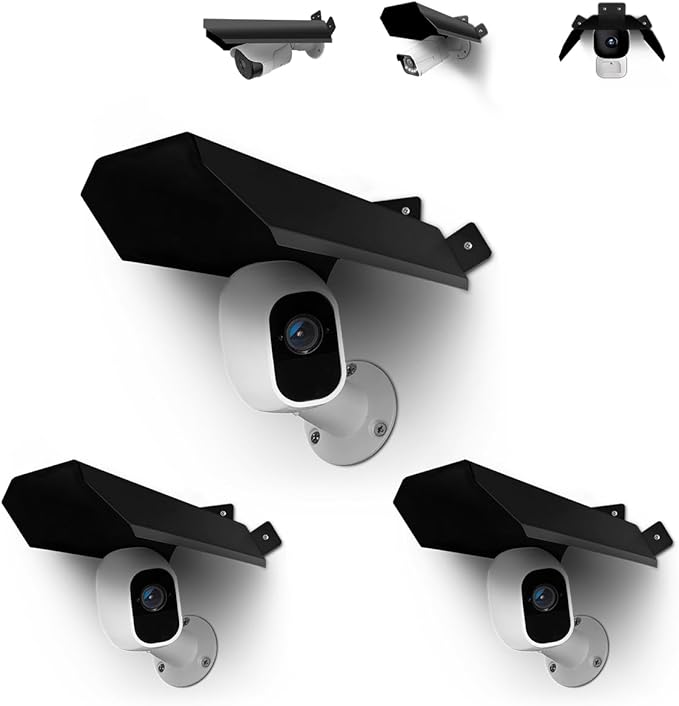 Universal Security Camera Sun Rain Cover Shield, Waterproof Protective Roof for Surveillance Camera, Outdoor Camera Shade Covers for Dome, Bullet Cameras(3 Pack)