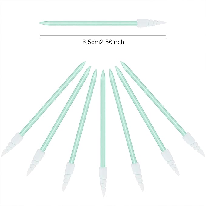 Chinco 200 Pieces Cleaning Swab Sticks Sponge Foam Tip Swabs for Inkjet Printer, Print Head, Camera, Optical Lens, Optical Equipment (Green)