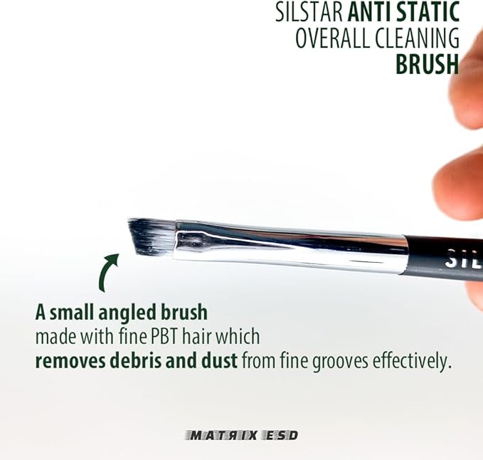 Matrix 202 Anti Static Overall Dual-Action Cleaning Brush with Long Hair Ideal for Model Kits, Figures, and Intricate Items