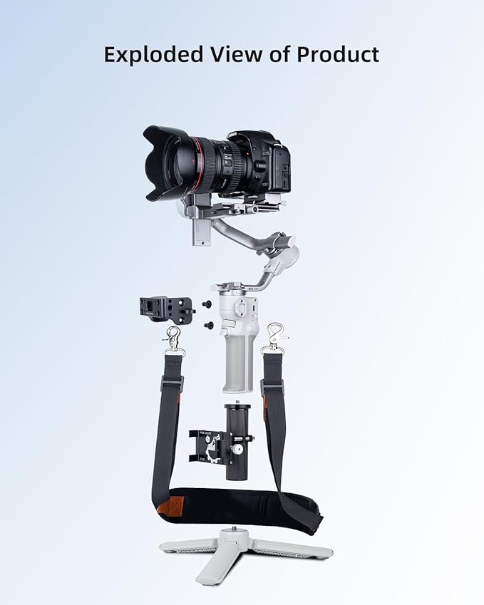 Handheld Gimbal Stabilizer Accessories Load Relief Kit with Adjustable Shoulder Strap, Belt, Gimbal Cradle Support, Extension Rod. Hold Gimbal Easier and Longer. Fits DJI RS 4 mini/RS 3 mini