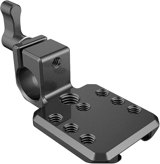NICEYRIG 15mm Single Rod Clamp with Cold Shoe Extension Plate for Wireless Transmitter/Reciever, Monitor, Mic, EVF Mount - 457