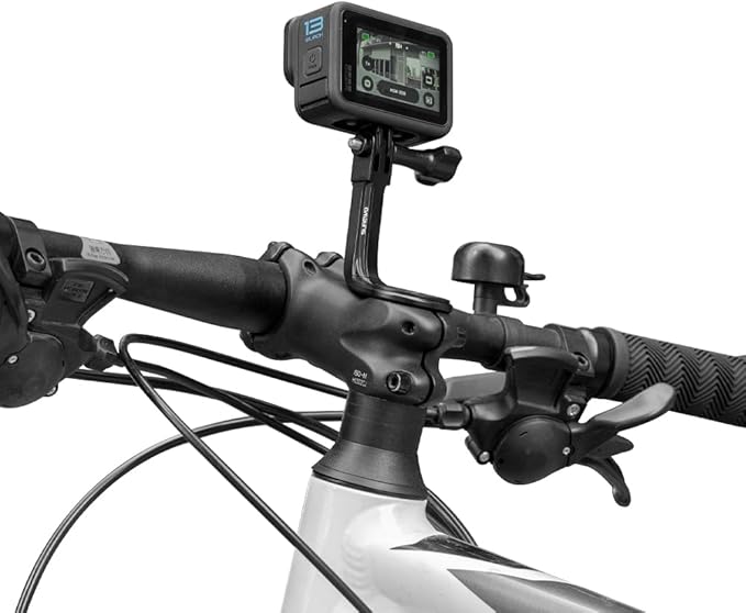 SUREWO Aluminum Handlebar Bike Pole Mount,Bicycle Handlebar Stem Clamp Mount Compatible with Go Pro Hero 13/12/11/10/9/8/7/6/5 Black,DJI Osmo Action 6/5Pro/4/3 and More