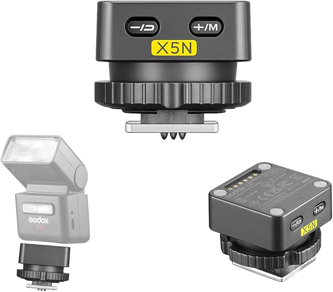 Godox X5N X5 N TTL Wireless Flash Trigger for Nikon, GODOX X5-N for IT32 Mini TTL Flash, Hotshoe & Trigger in One, Flexible Magnetic Design, Instant Wireless Communication Without Manual Pairing
