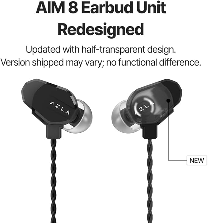 AZLA AIM8 Wired Earphone with Microphone, Gaming Earbuds with FPS Audio Profiles, Clear Mic for PC, PS5, Xbox, and More – Plug & Play Compatibility, IEM for Gaming