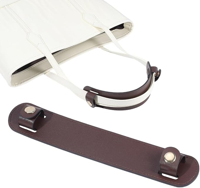 2Pcs PU Leather Strap Pad Bag Shoulder Strap Cushion Protector Detachable Handle Wrap Covers for Pressure Relief Messenger Camera Purse Tote Backpacks Handbags Coconut Brown 9x3.9 Inch