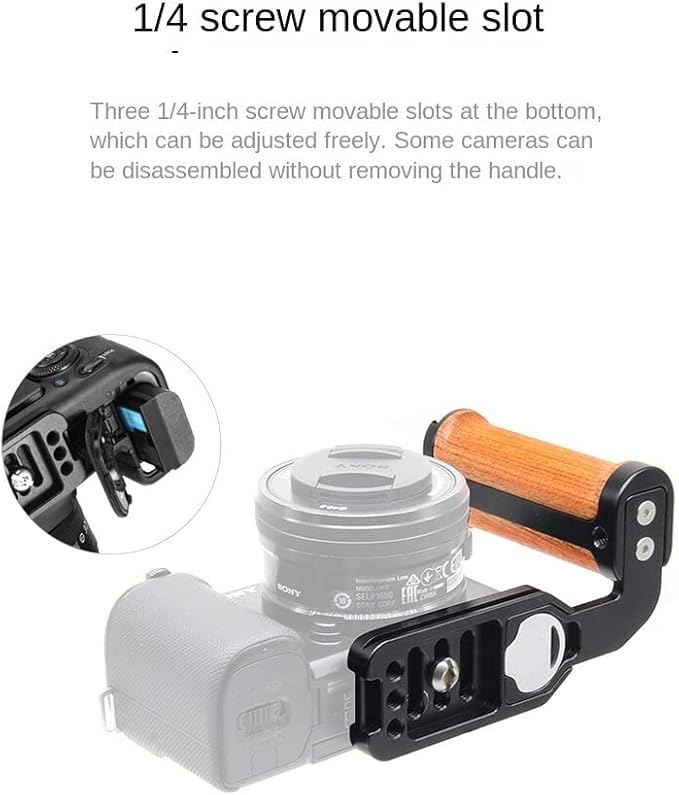 Micro Single Camera Universal Side Handle Vertical Shooting L Plate Bracket with Cold Shoe for Microphone LED Light
