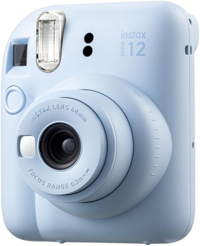 FUJIFILM INSTAX Mini 12 Instant Film Camera | Pastel Blue Bundled with INSTAX Mini Instant Film |40 Exposures + Instax Accessory Bundle + AA Batteries + Cleaning Cloth (10 Items)