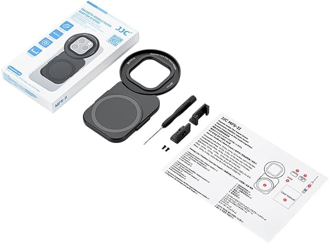 67mm Universal Magnetic Lens Filter Mount Adapter for iPhone 16 15 14 Pro Max Plus, Double-Sided Magnet iPhone Lens Filter Mount with 1/4" Screw & Cold Shoe for Vlogging Video Record (No Filter)