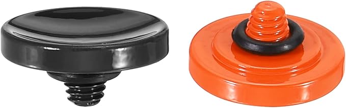 PATIKIL Camera Shutter Button, 2 Pack Soft Shutter Release Button Pure Copper Camera Button Concave, for Nikon for Fujifilm for Leica Black/Orange