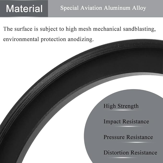 52-55mm Step Up Ring(52mm Lens to 55mm Filter, Hood,Lens Converter and Other Accessories) (2 Packs), Fire Rock 52-55 Aerometal Camera Lens Filter Adapter Ring