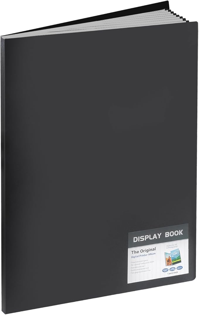 ZFCLXX Art Portfolio Binder 13"x19" Heavy Duty Binder, Portfolio Folder with 30 Sheet Protectors, With Black bompartments Display 60 Pages, Large Posters Photo Album，Scrapbook Paper Storage ﻿
