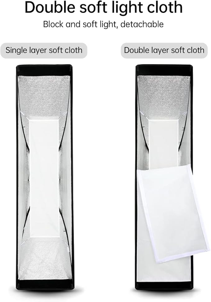 Godox FW30x120cm / 12"x47" Bowens Mount Strip Honeycomb Grid Softbox, Portable Softbox with Bowens Mount Speedring and Carry Bag, Strip Soft Box with Grid for Studio Strobe Flash Product Photography