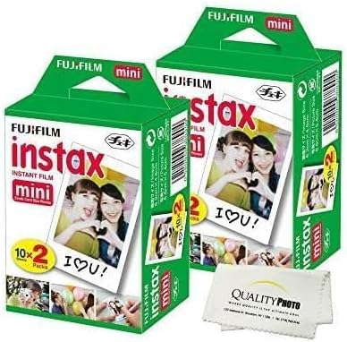 Fujifilm INSTAX Mini Instant Film (White) for Fujifilm Mini 8,9,11,12 Cameras w/Microfiber Cloth by Quality (40 Prints)