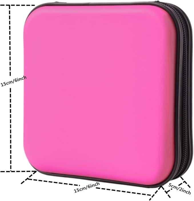 CD DVD Wallet, 32 Capacity Heavy Duty, DVD CD Case Holder for Car,Portable DVD/VCD Storage Disk, Hard Shell Sturdy case, Car CD Disk Holder,Booklet, Blu-ray Wallet (32 Capacity,Peach)