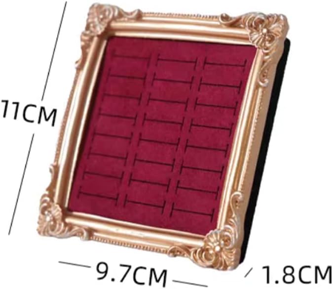 Jewelry Display Stand Vintage Ring Holder Box Earring Tray Retro Picture Frame Style Ring OrganizerJewelry Frame with Velvet