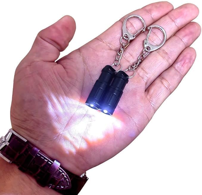 e1 Smallest Keychain Flashlight Micro Tiny Mini Keychain Light Long-Lasting Safety Light for Everyday Carry Emergencies Outdoor Dog Walking Hiking Camping Nice Gift for Parents Kids