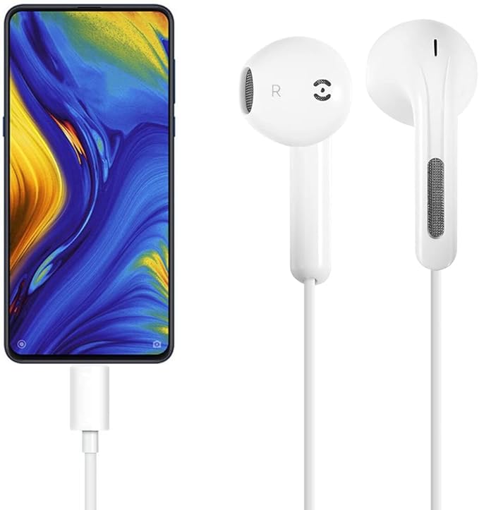 USB C Headphones for iPhone 16/15 Pro Max/Plus, Wired Earbuds with Mic & Volume Control, HiFi Stereo Noise Cancelling Type C Earphones Wired for iPad Pro, Samsung Galaxy S23/S22/S21/S20/Ultra More
