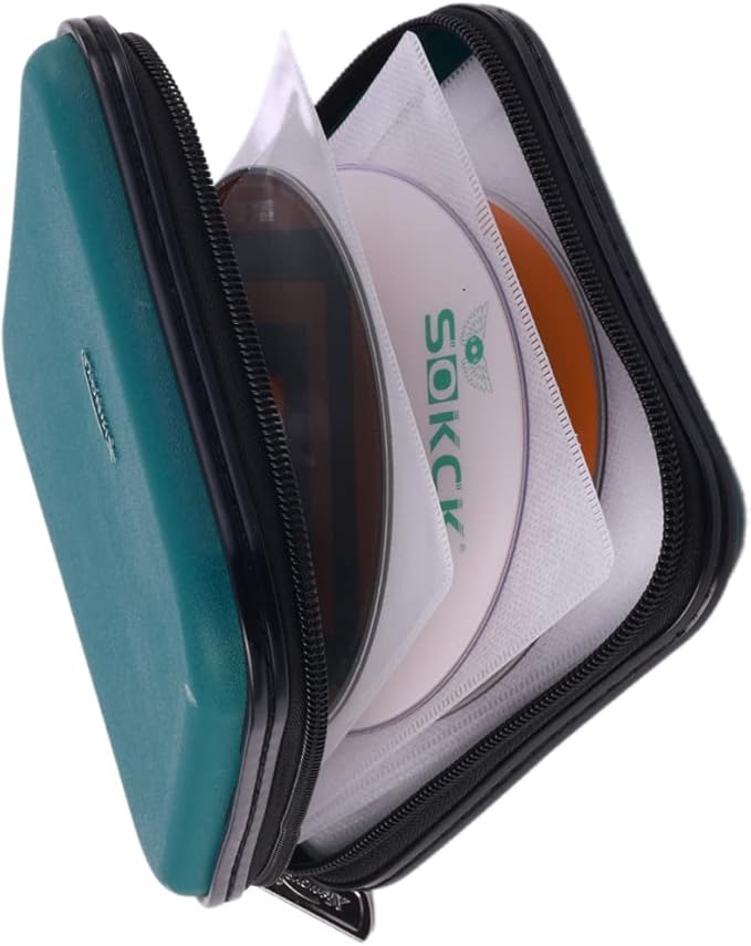CD DVD Wallet, 32 Capacity Heavy Duty, DVD CD Case Holder for Car,Portable DVD/VCD Storage Disk, Hard Shell Sturdy case, Car CD Disk Holder,Booklet, Blu-ray Wallet (32 Capacity,Darkgreen)