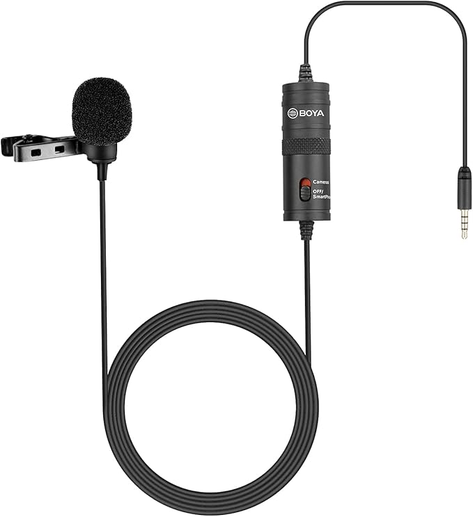 BOYA by M1 Collar Microphone for Smartphones Canon Nikon DSLR Cameras Camcorders Audio Recorder PC