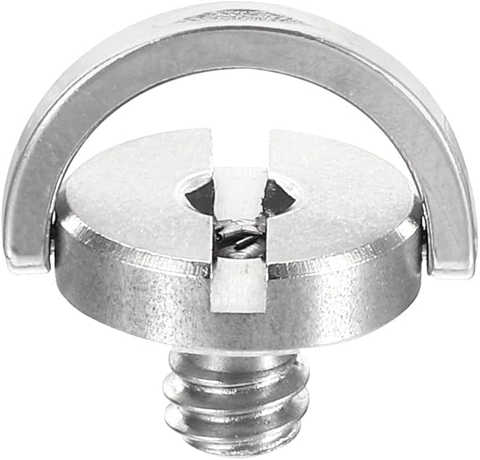 PATIKIL 1/4-20 Thread 11mm Length D-Ring Stainless Steel Camera Fixing Screw, D Shaft Quick Release Plate Screw for Camera Tripod/Monopod, Silver