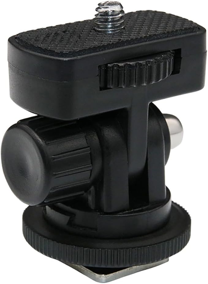 BGNing 1/4" Mini Ball Head Cold Shoe Mount Adapter Base Mount 1/4 Screw Adapter for DLSR Camera Cage Rig Monitor Flash Fill Light Bracket Photography Accessories (Type B)