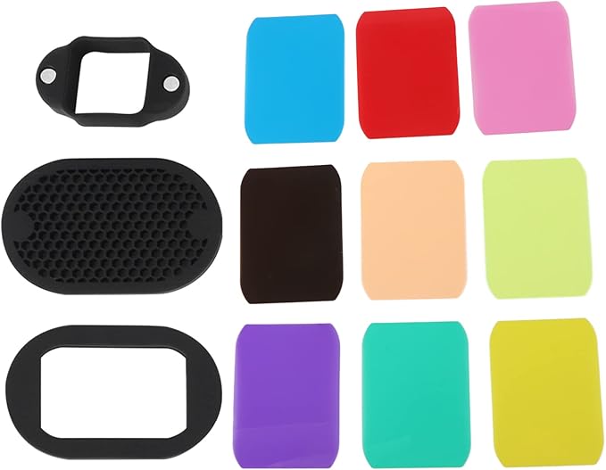 Kukyller Flash Diffuser, Universal Light Filter Kit Gel Filter Set 9 Set Accessory for Camera