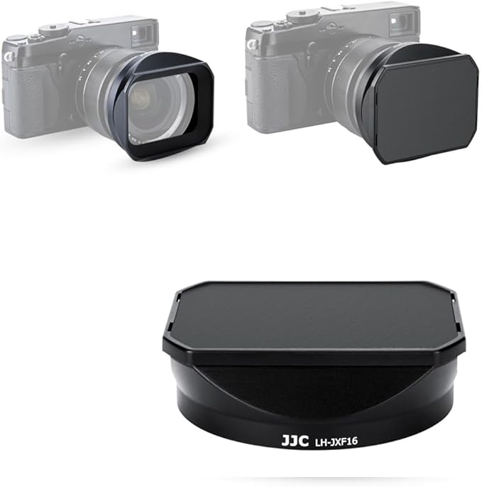 JJC Bayonet Dedicated Metal Lens Hood for Fuji Fujifilm Fujinon Lens XF 16mm F1.4 R WR, Replaces Fuji LH-XF16 Lens Hood (Standard Version with a Hood Cap)