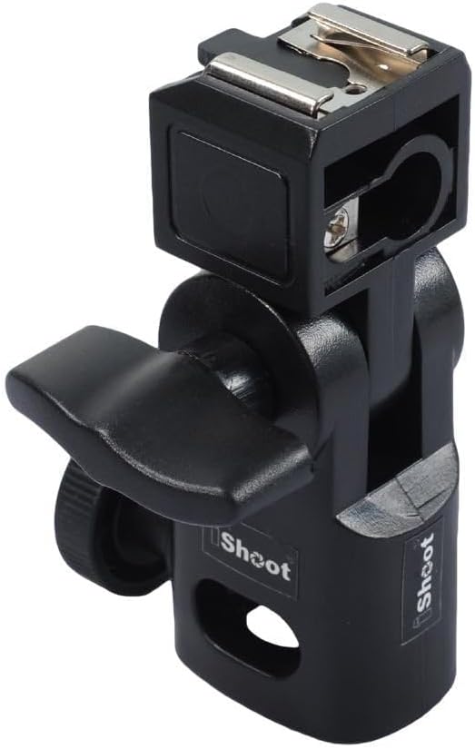 Hot Shoe Mount Speedlite Flash Support Photo Studio Umbrella Holder Bracket, Bottom with 15.8mm Hole for Speedlite Flash Trigger with Cold Foot & Studio Light Stand Tripod Head