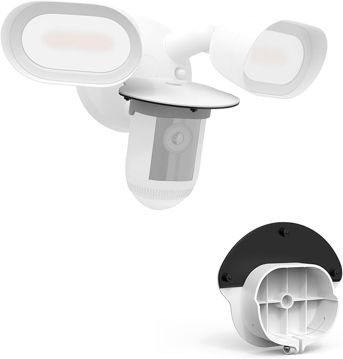 HOLACA Sun Rain Camera Cover for Floodlight Cam Wired Pro(Not Compatible with 2nd Model)-Black (White)