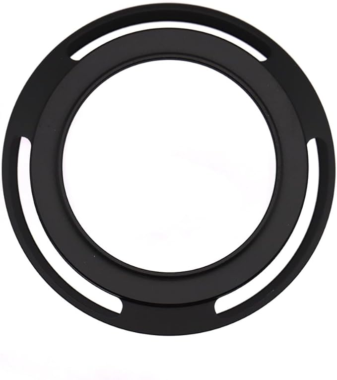 49mm Hollow Lens Hood 49mm Screw in Curved Vented Lens Hood 49mm Metal Lens Hood for 49mm Lens Hood Wide(Black)