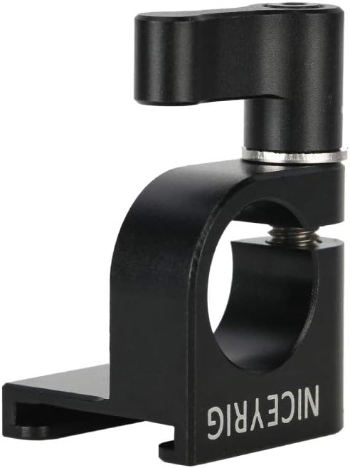 NICEYRIG 15mm Single Rod Clamp to Cold Shoe Adapter, DSLR Camera Rig Rail Block for Monitor Mount LED Light Microphone - 426