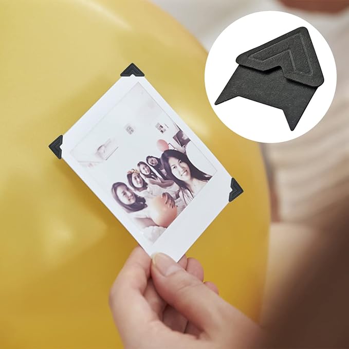 12 Sheets 288 Count Self-Adhesive Photo Corners Stickers, Acid Free Photo Mounting Corners for Scrapbooks, Memory Books, DIY Picture Album, Journal (Black)
